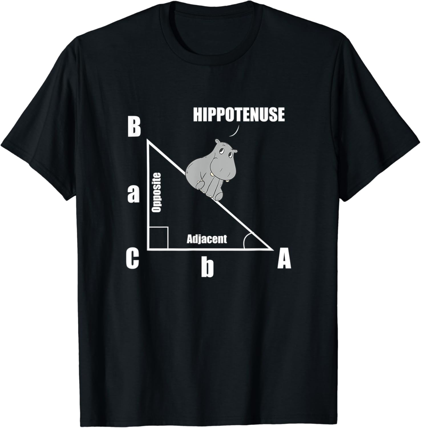 Hippotenuse Hippopotamus Geometry Hypotenuse Joke Outfit TShirt Clothing, Shoes